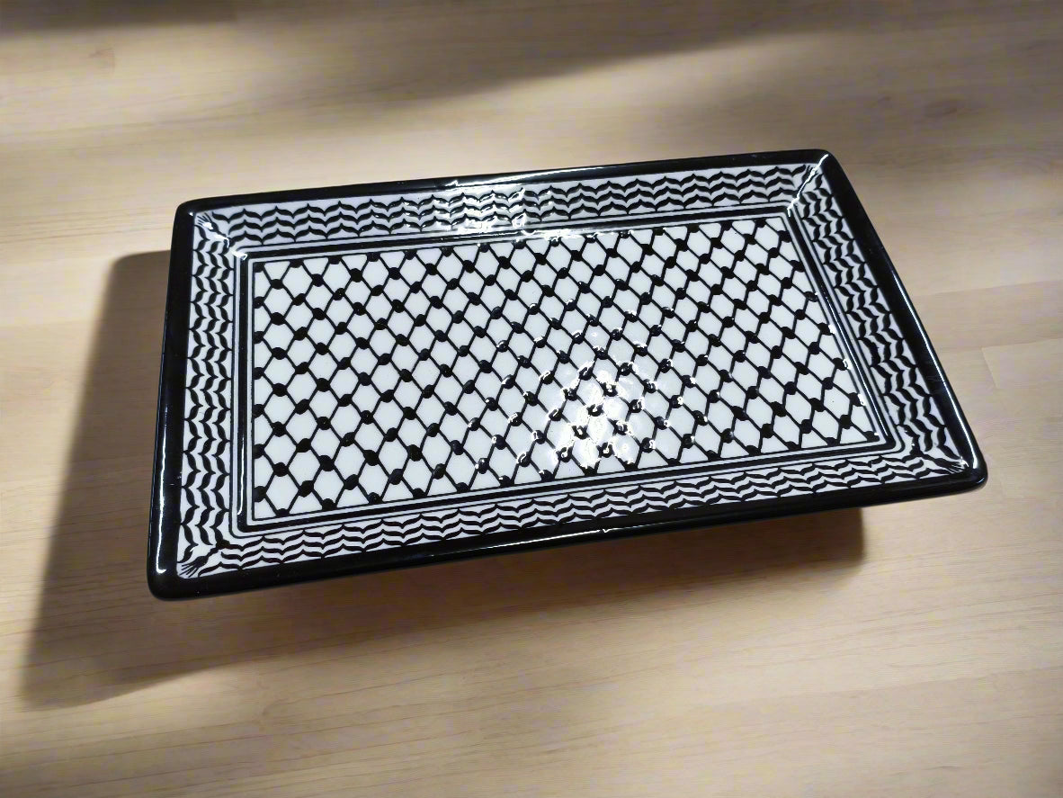 Handgefertigtes palästinensisches Keramiktablett Einzigartiges Geschenk zur Heimdekoration