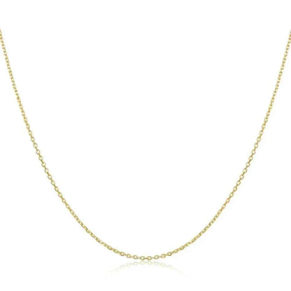 Authentic Gold Color 925 Sterling Silver Basic Cable Chain Necklace - Sca016