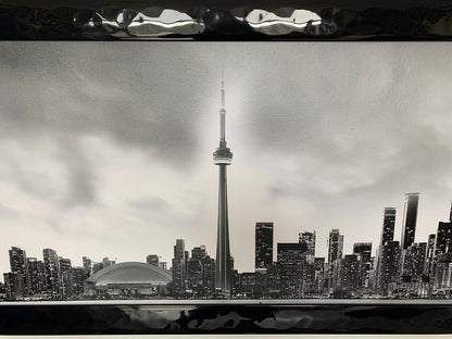 Toronto und CN Tower in Schwarz-Weiß – Stadtpanorama