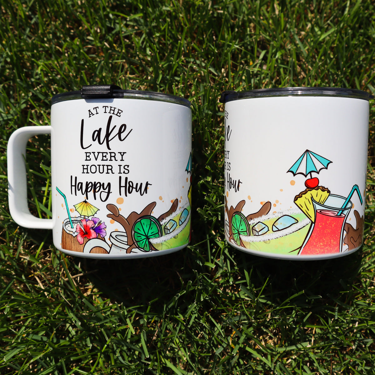 Happy Hour Stainless Steel 17oz Coffee Mug | Summer Mug