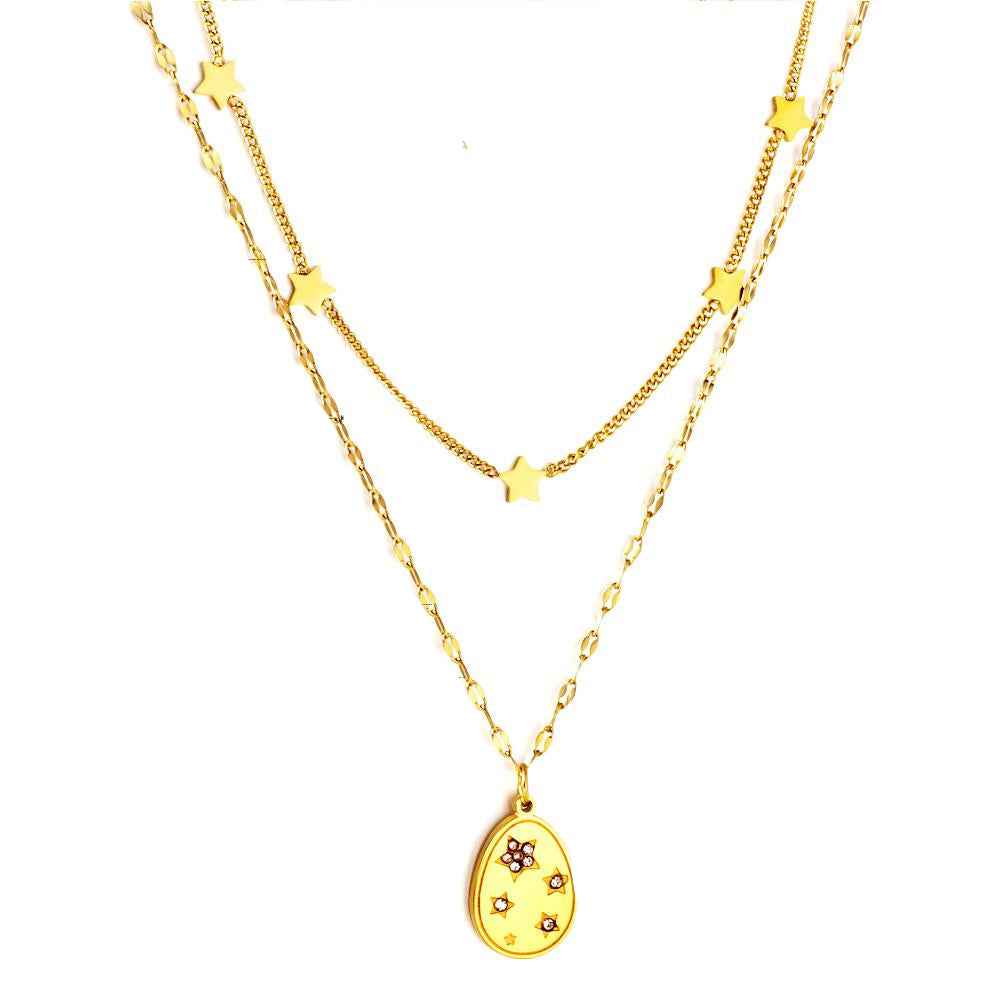 Celestial Crystal Oval Pendant