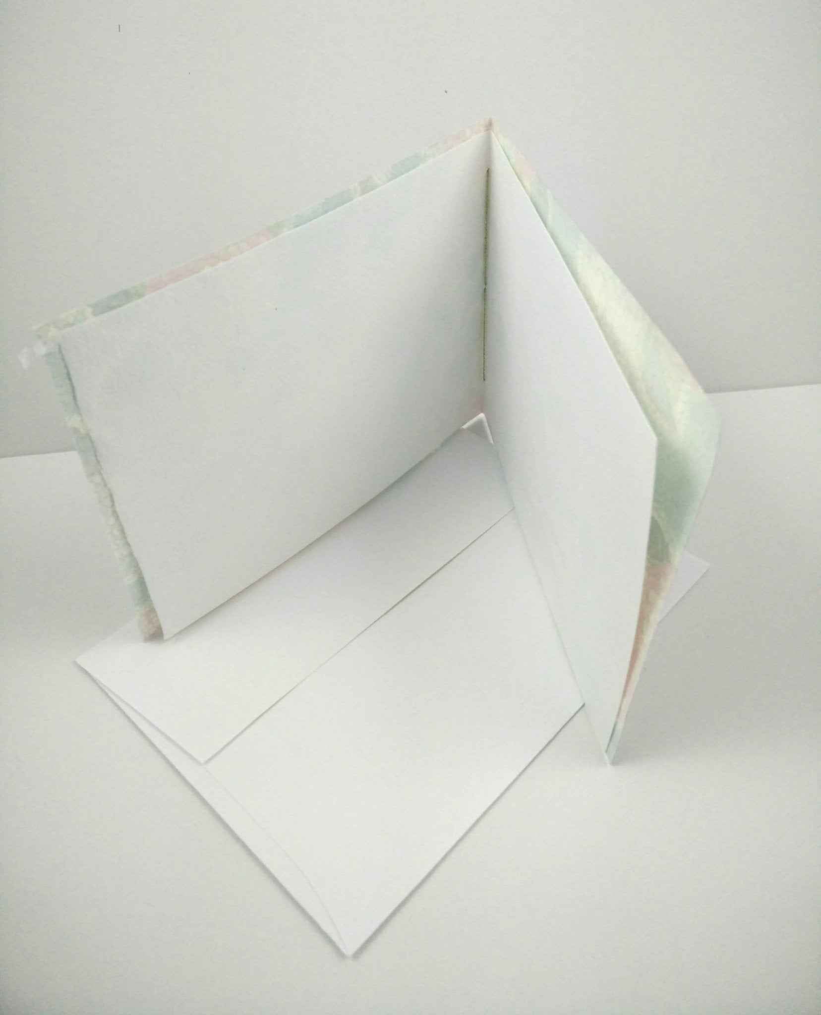 Handsewn Chiyogami Cotton Rag Blank Card | Gold Chrysanthemums