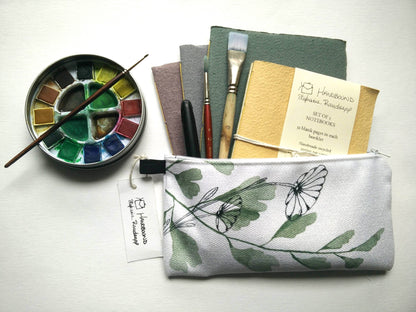 Zippered Cotton Canvas Pencil Case | Painted