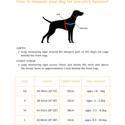Peach real Leather One-Click Dog Harness