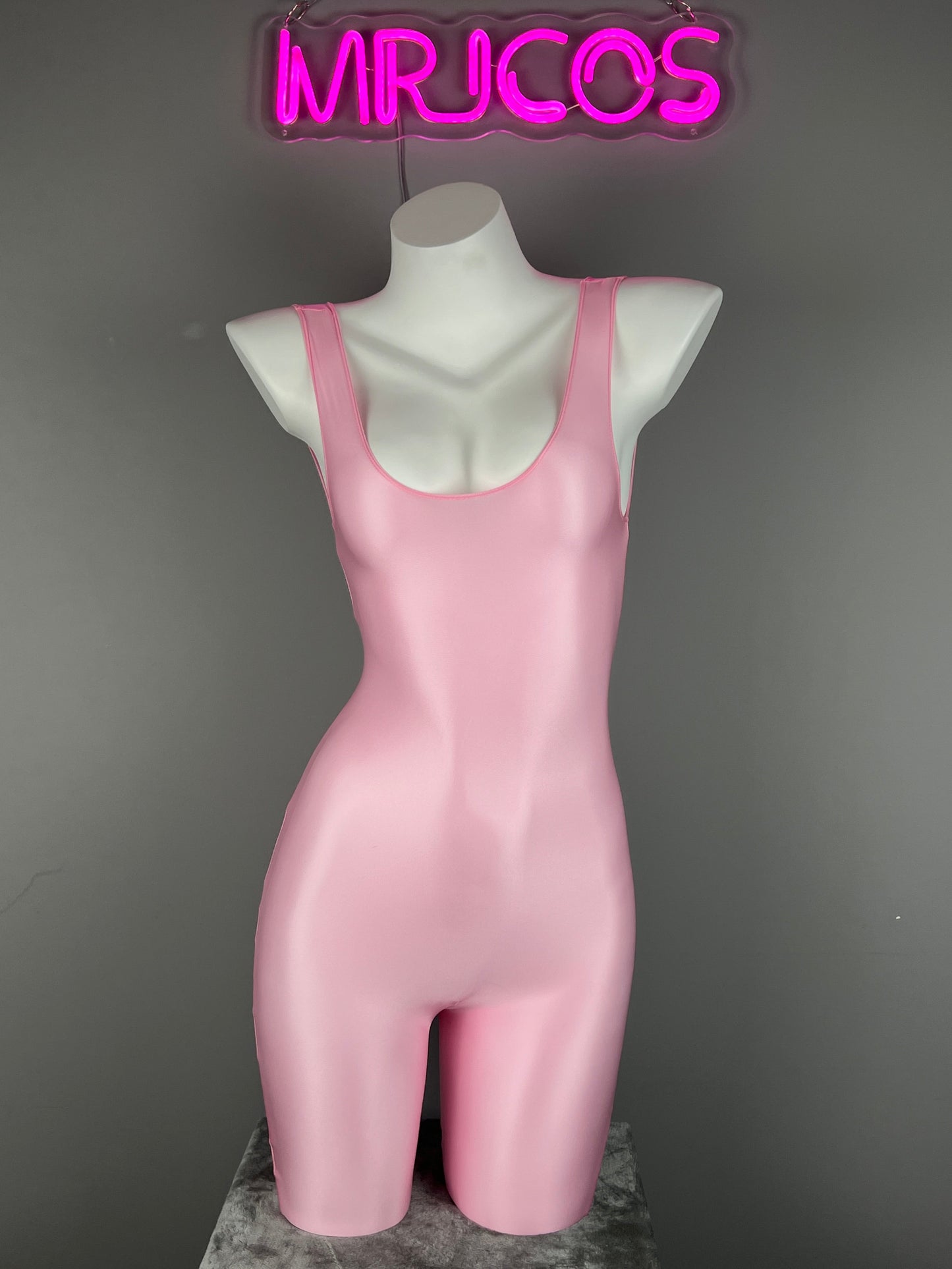 Sleeveless Sheer Spandex Bodysuit Glossy Silky Spandex Yoga Suit Lingerie