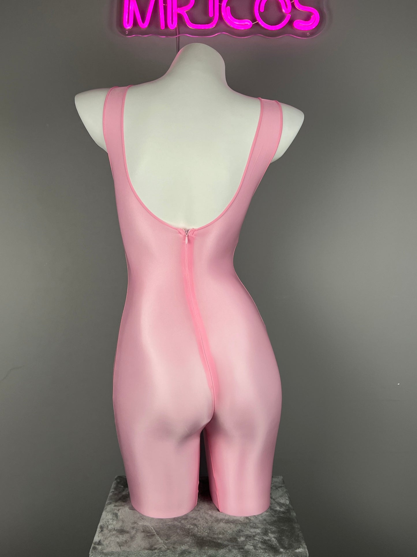 Sleeveless Sheer Spandex Bodysuit Glossy Silky Spandex Yoga Suit Lingerie