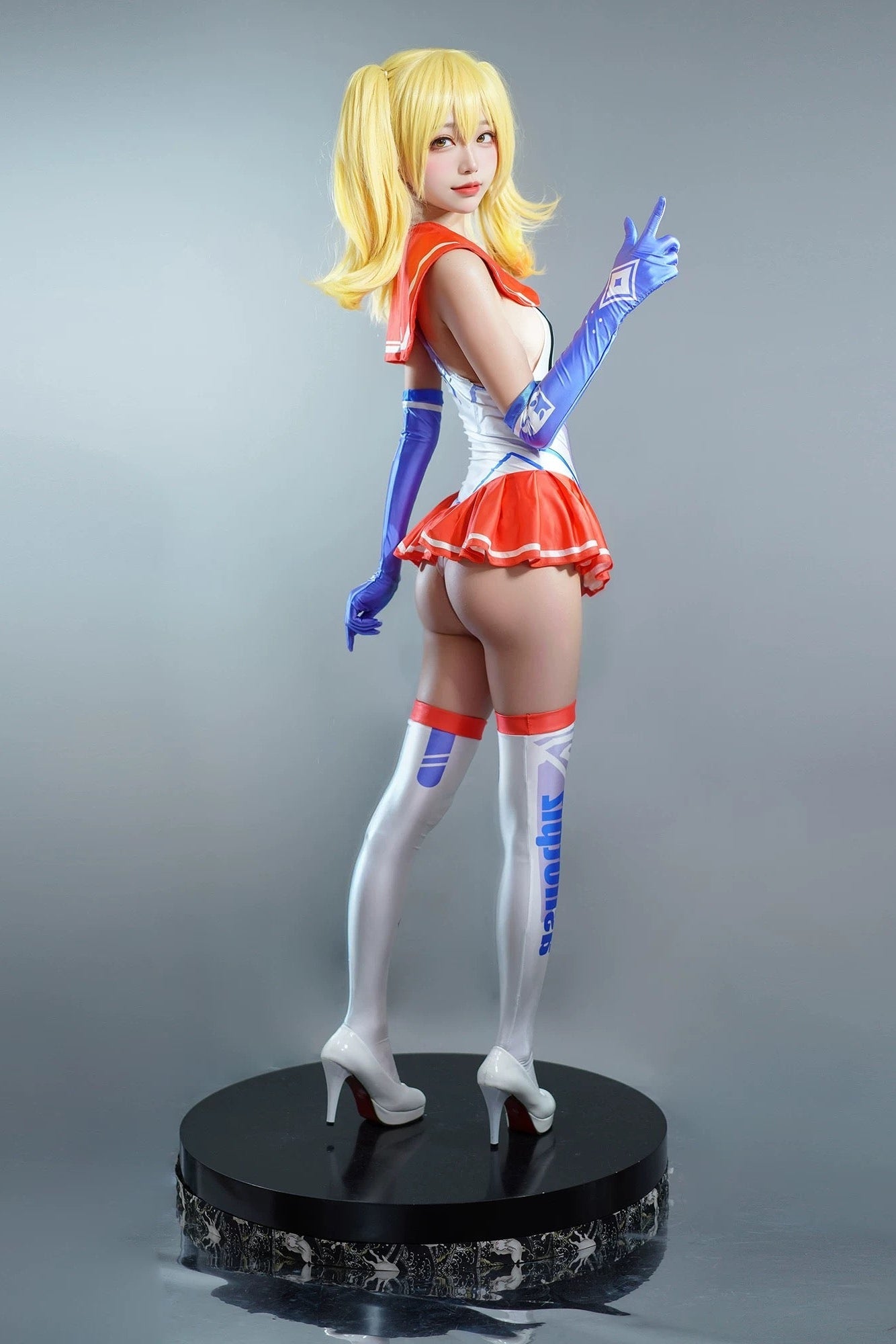 Japanese Anime Girl Spandex Swimwear Racing Suit Wet Suit Race Queen Costume