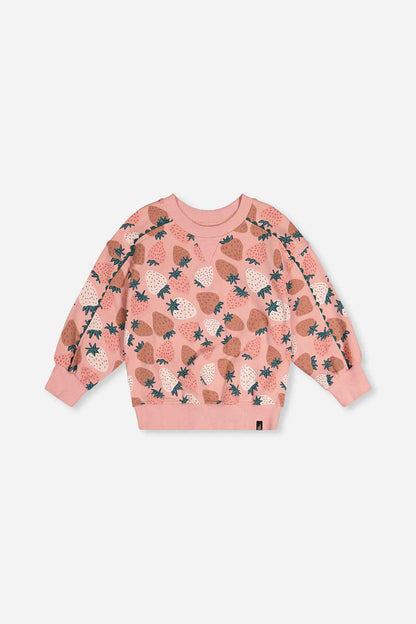 Sweatshirt Pink Strawberry Print