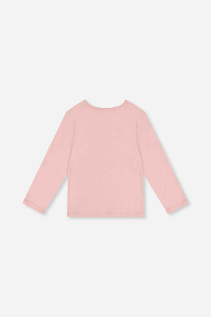 Long Sleeve Organic Cotton T-Shirt Pale Dusty Pink
