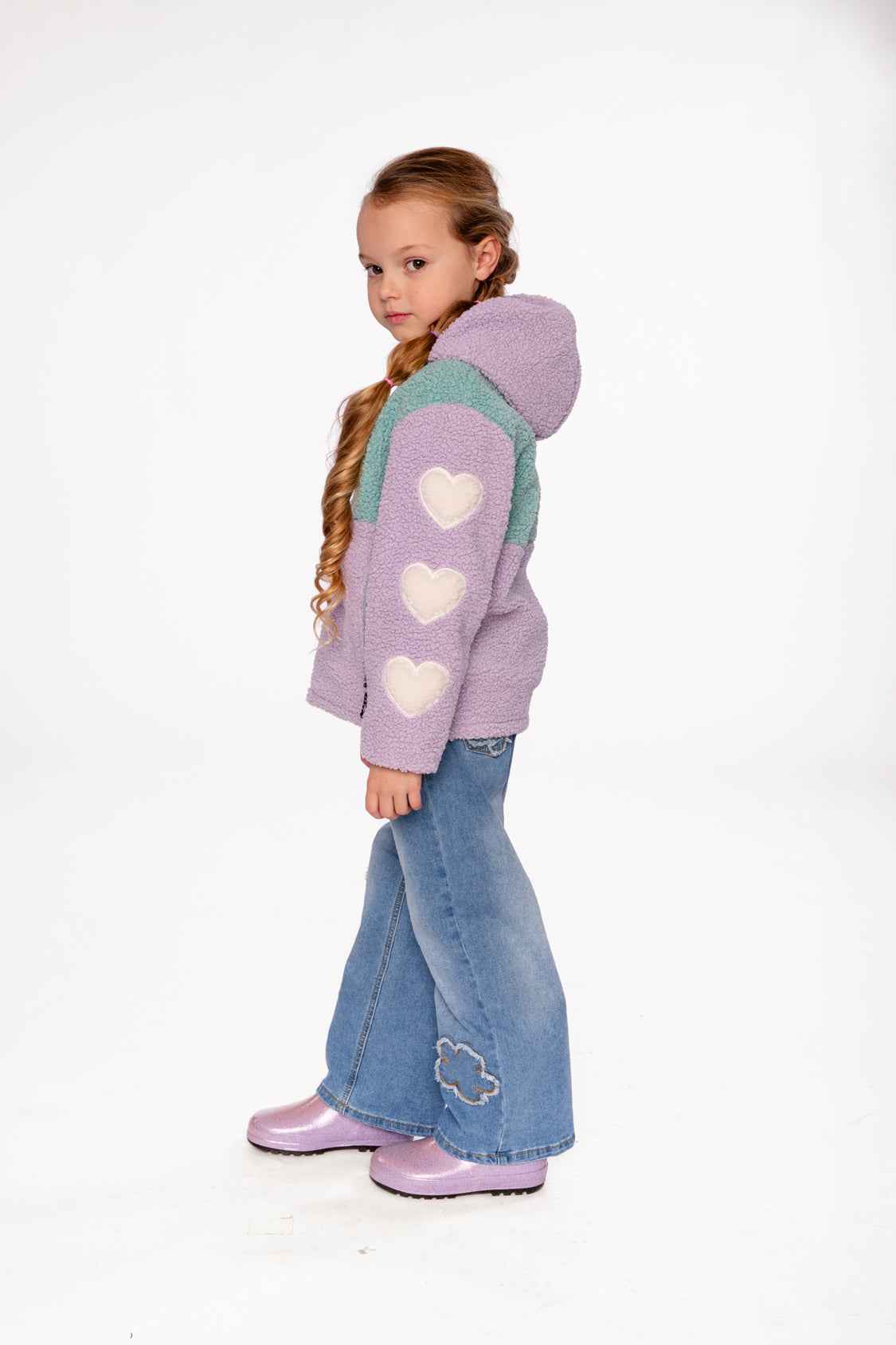 Reversible Mid-Season Jacket Pale Blue-Grey And Mauve