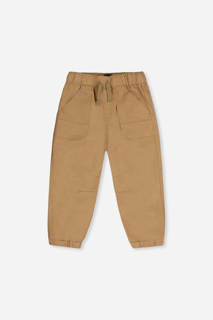 Stretch Canvas Jogger Pants Beige