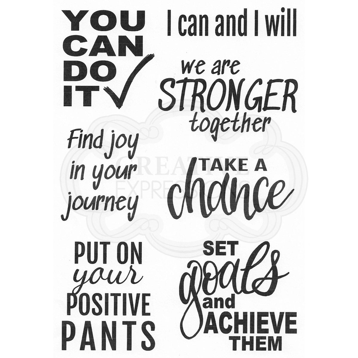 Woodware Clear Singles You Can Do It! A5 Stamp