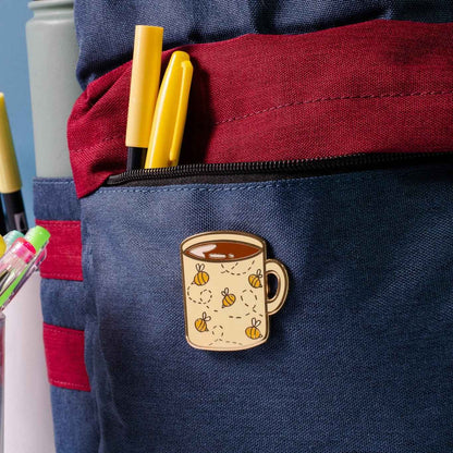 Big Bee-tha Cup Of Joe Enamel Pin