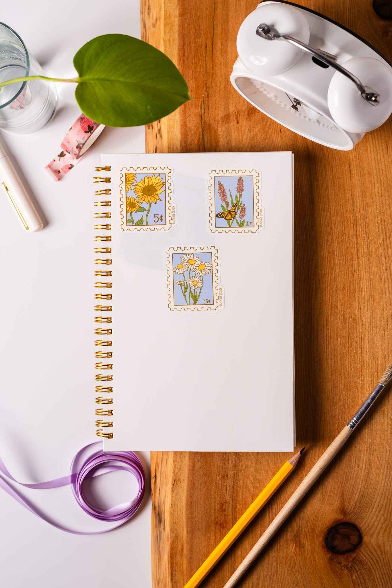 Lavender Postage Stamp Matte Vinyl Sticker