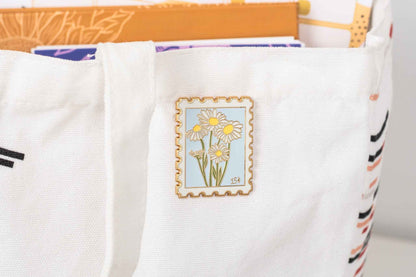 Daisy Postage Stamp Enamel Pin