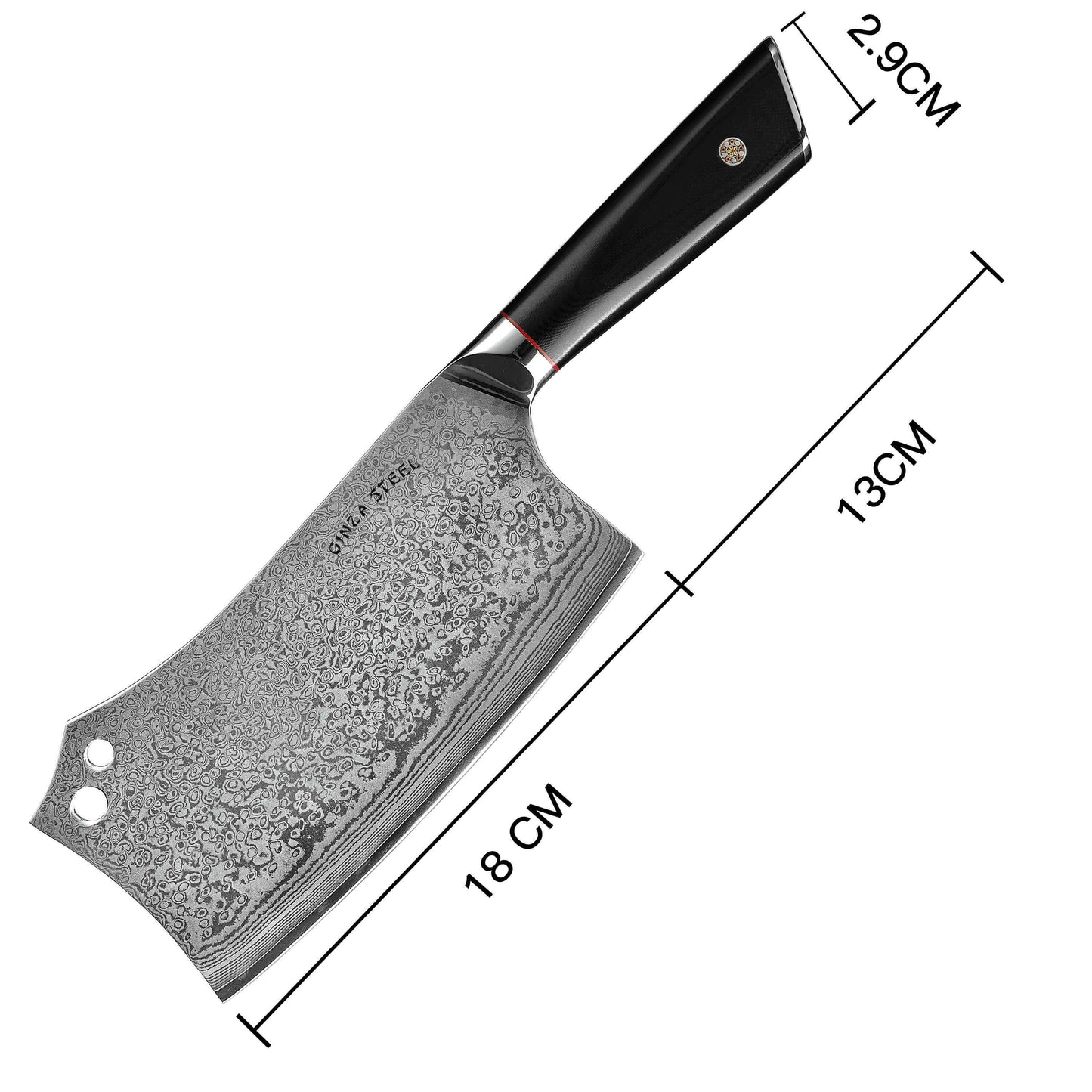 HAGAKURE Y | Hackmesser 18 cm Damast AUS 10 Stahl