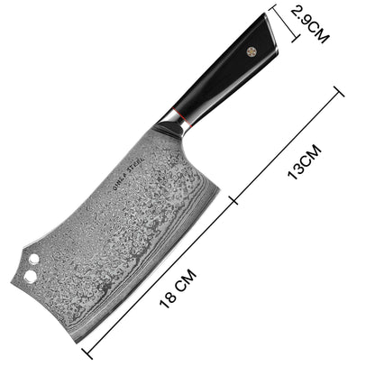 HAGAKURE Y | Hackmesser 18 cm Damast AUS 10 Stahl
