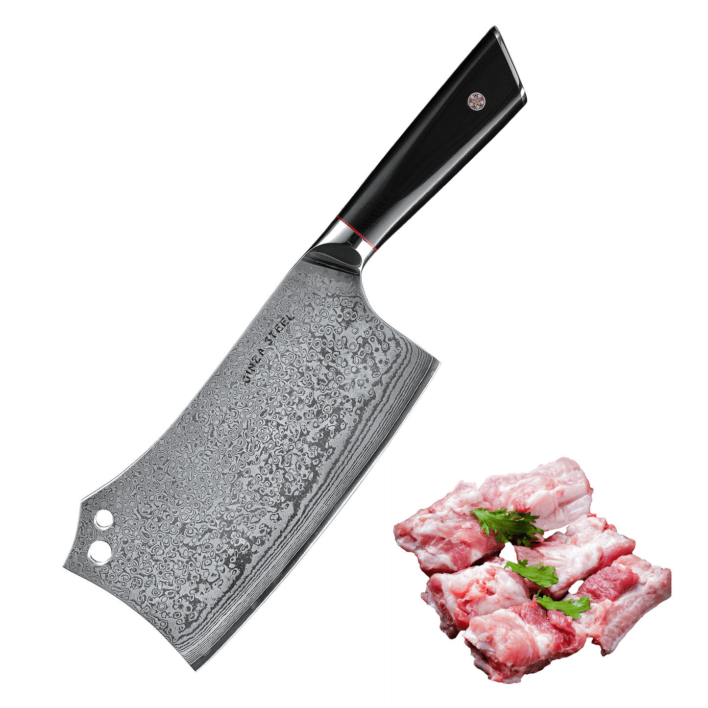 HAGAKURE Y | Hackmesser 18 cm Damast AUS 10 Stahl