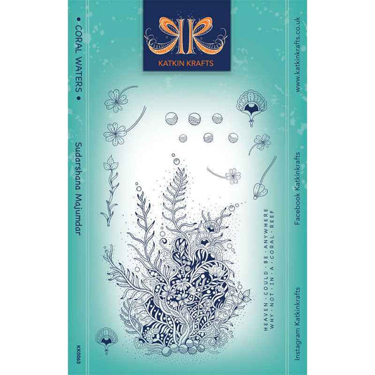 Katkin Krafts Coral Waters 6 in x 8 in Clear Stamp Set