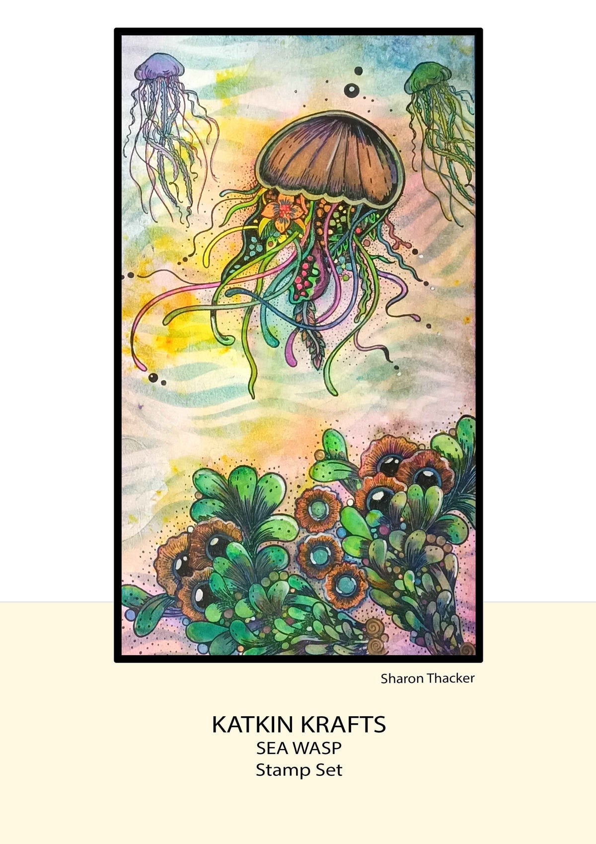Katkin Krafts Sea Wasp 6 in x 8 in Clear Stamp Set