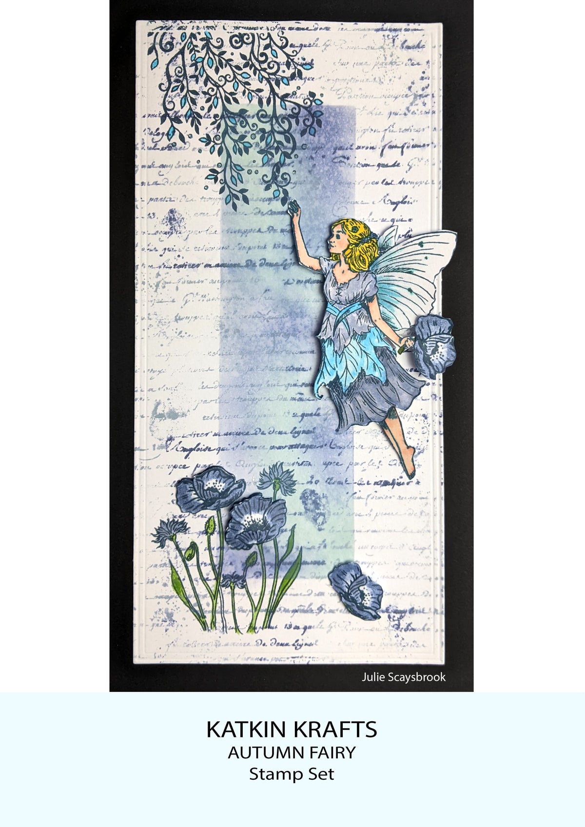 Katkin Krafts Autumn Fairy 6 in x 8 in Clear Stamp Set