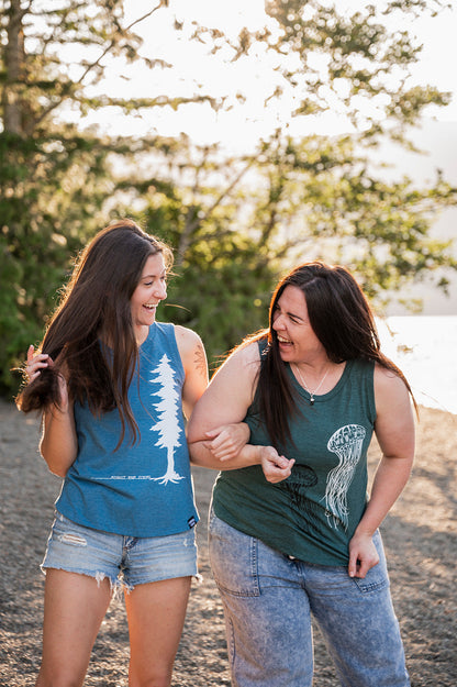 ELDERS- Women's Relaxed Tank - Heather Teal