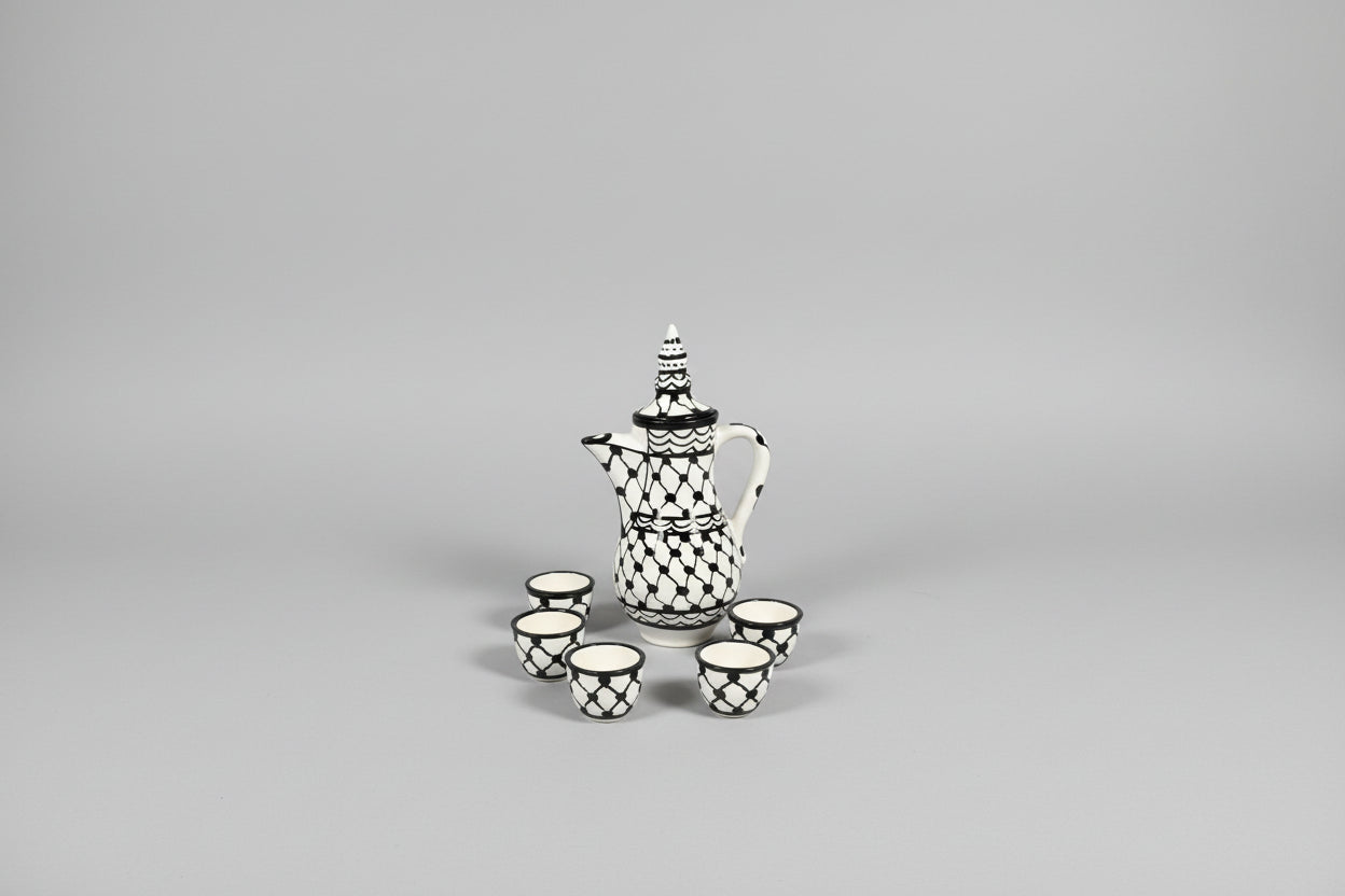 Komplettes Kaffeeservice | Kuffiyeh-Muster