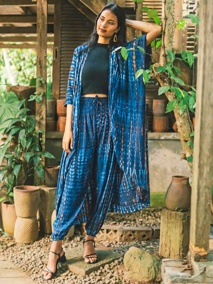 Bone Tie Dye Bali Pants - Blue