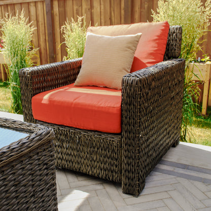 Laguna Point 5-Piece Wicker Outdoor Conversational Loveseat Set - AURABAGS SHOP