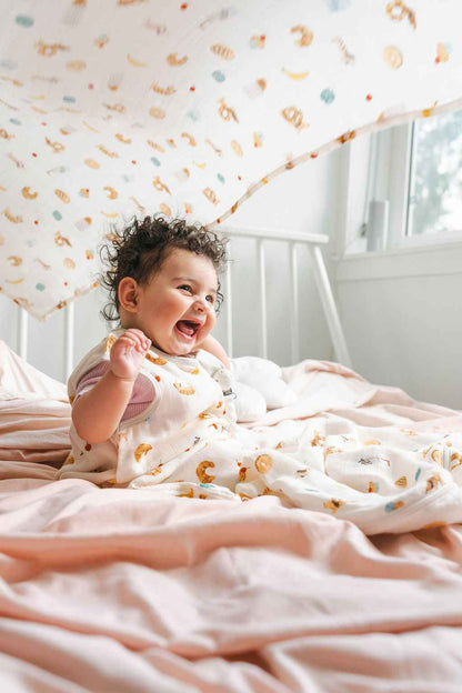 Baby Bamboo Muslin Sleep Sack 0.5 TOG - French Breakfast
