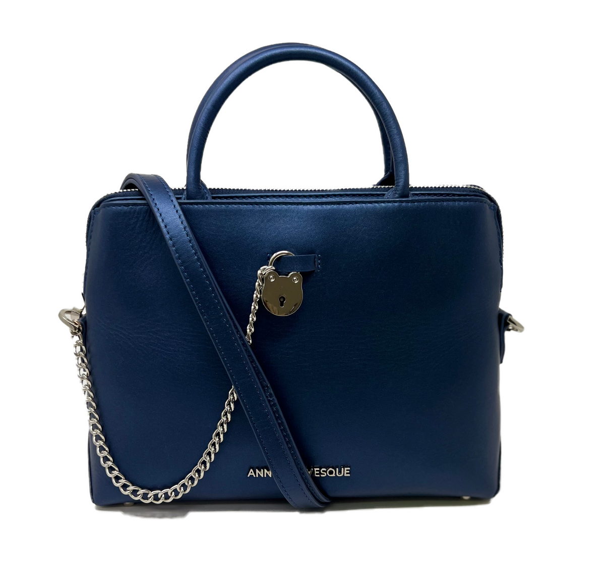 Sac à main en cuir bleu marine | Miranda