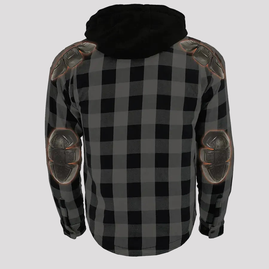 Milwaukee Leather Men's Plaid Flannel Armored Shirt Jacket