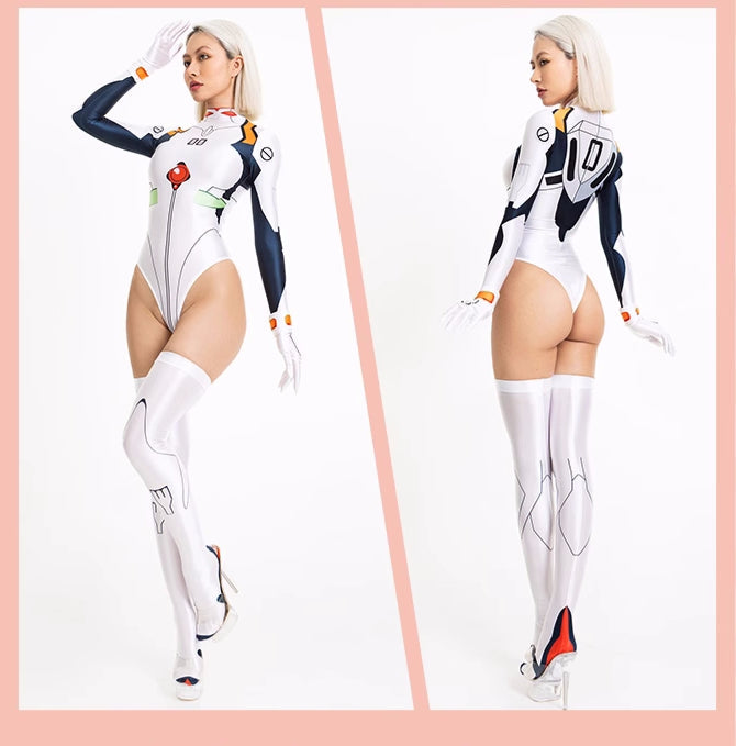 Anime Style Spandex Cosplay BodySuit Plugsuit Halloween Costume