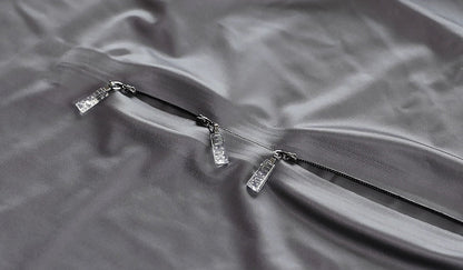 Extra Long Front Triple-Zipper Spandex Nylon Full Bodysuit Zentai Shinny Jumpsuit