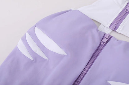 Anime Style The Purple Shark Jumpsuit Yoga Pants Full Body Sexy Fitness Activewear
