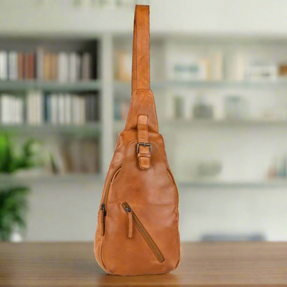 Off The Shoulder Leather Chest Backpack