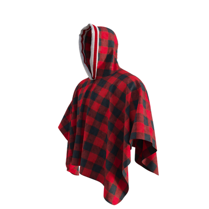 Pook Poncho - Adult Red Polar Fleece w/ Snap Fastners