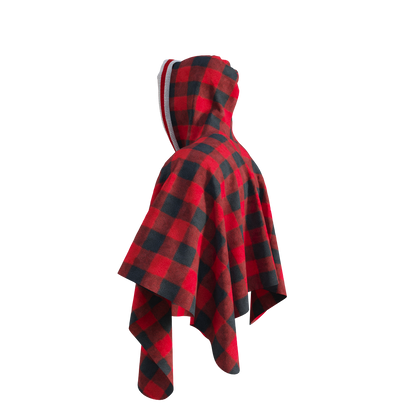 Pook Poncho - Adult Red Polar Fleece w/ Snap Fastners