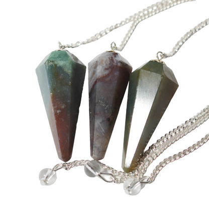 India Agate Pendulum 6 Facet & Bead - 3 Pack
