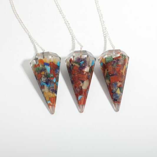 Chakra Orgone Pendulum 6 Facet & Bead - 3 Pack