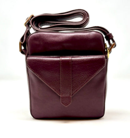 Petit sac en cuir Rouge bordeaux vernis — Nadine - PRÉCOMMANDE
