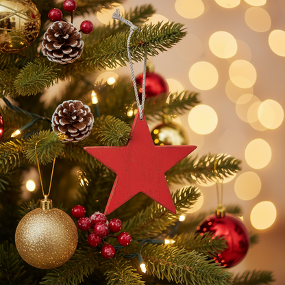 Wooden Hanging Star Ornament
