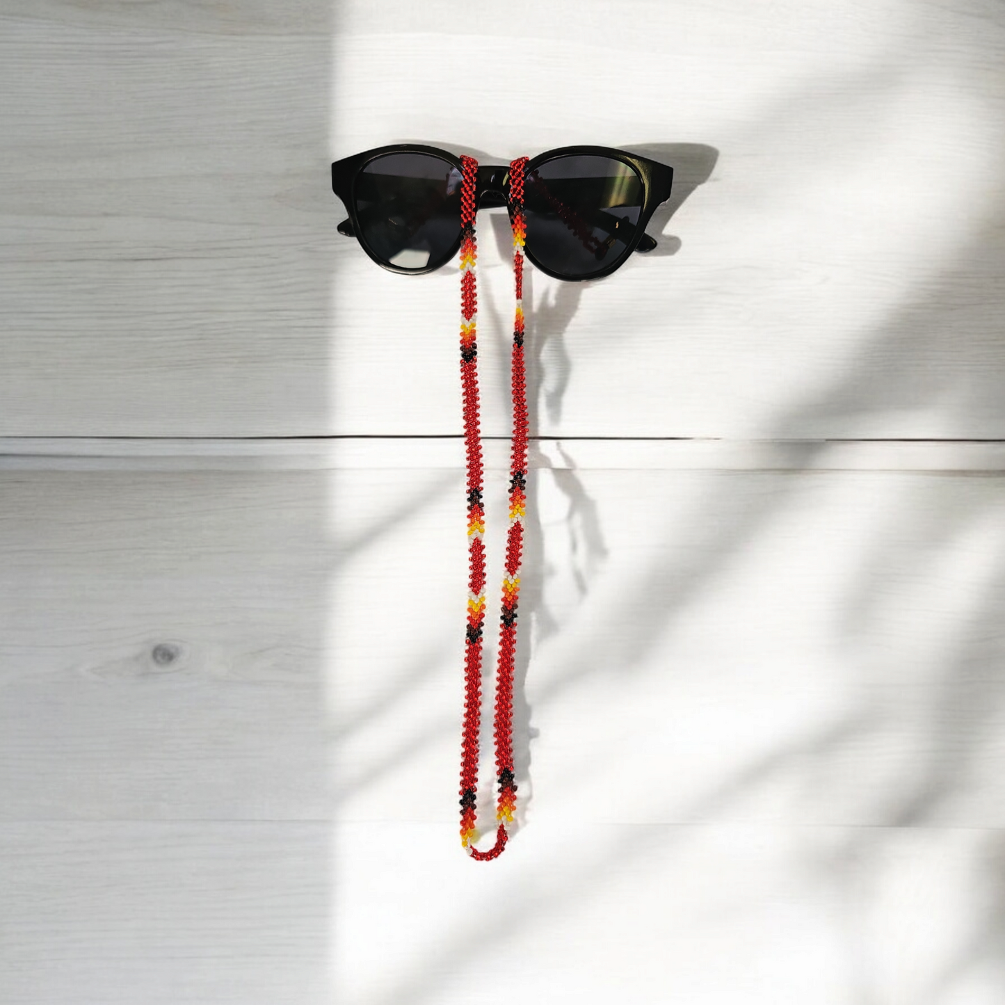 Artisan Handwoven Glasses Chain ( Red)