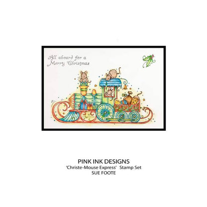 Pink Ink Designs Christ-Mouse Express 6 in x 8 in Clear Stamp Set