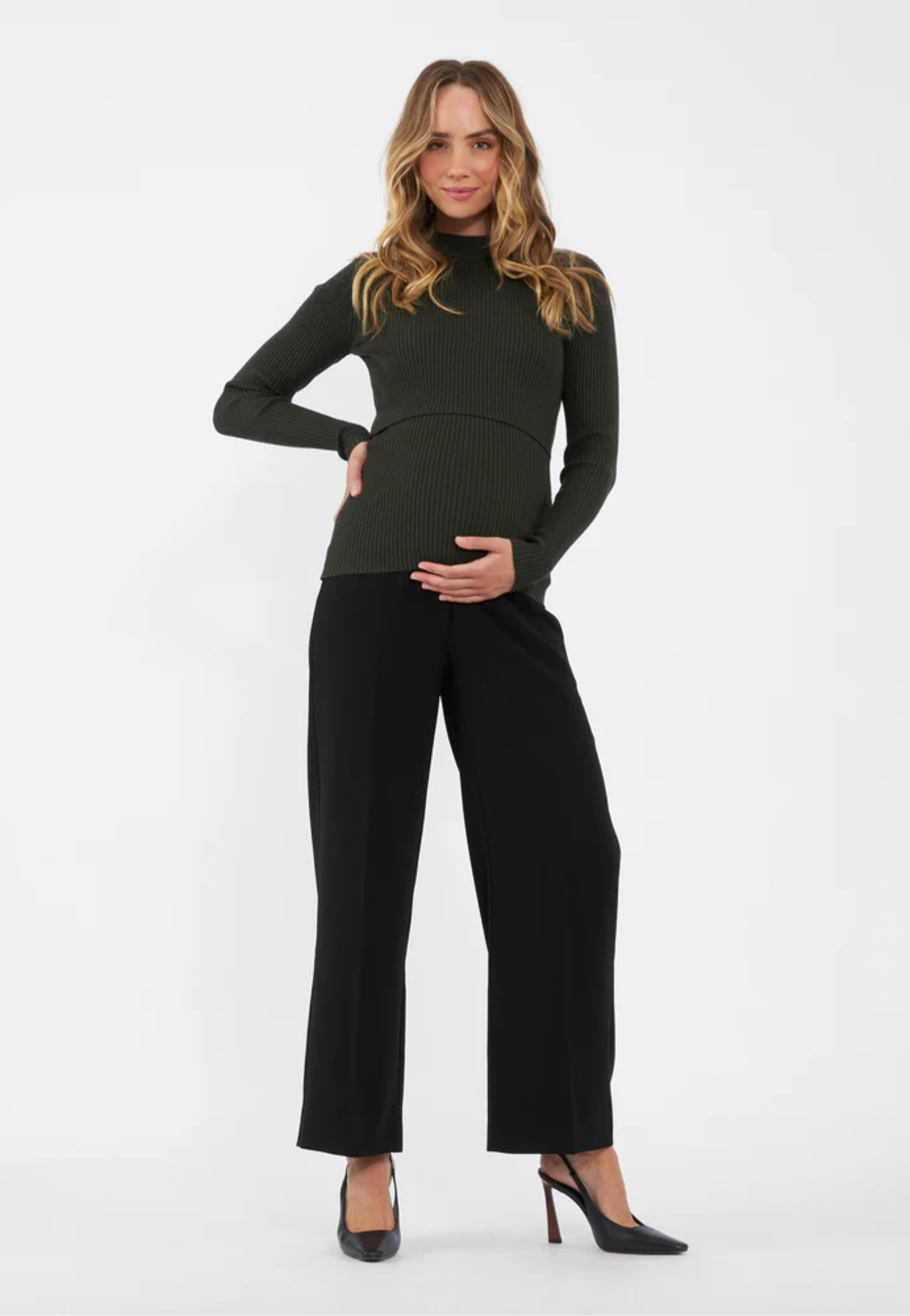Alexa Wide Leg Maternity Pant Black