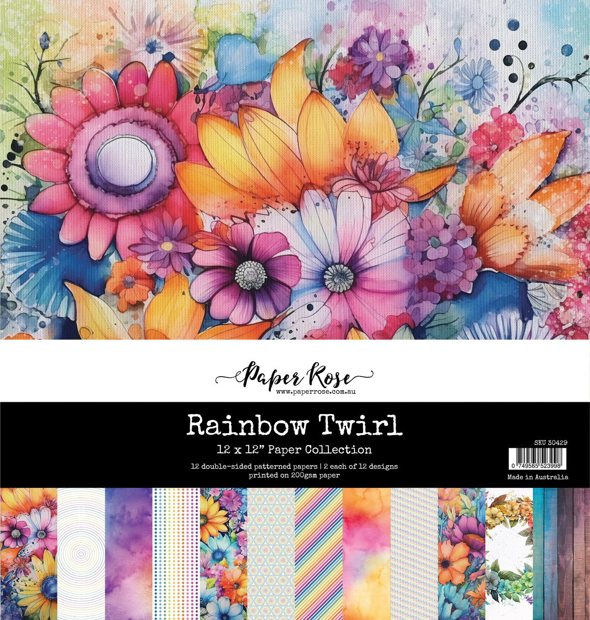Rainbow Twirl 12x12 Paper Collection 30429