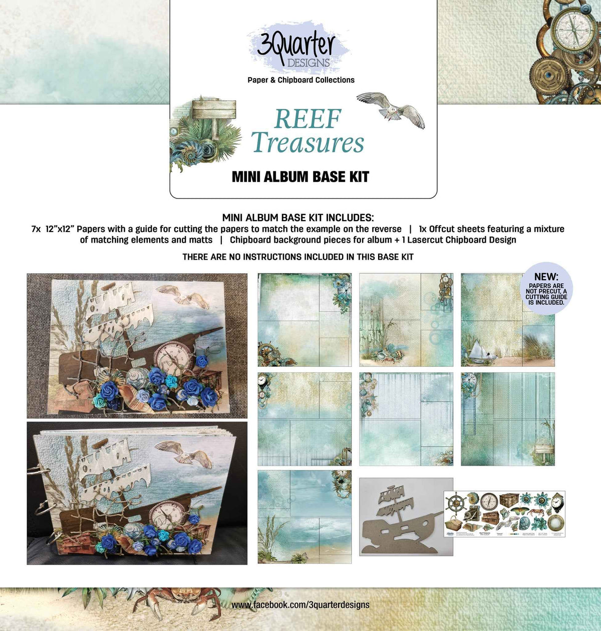 3Quarter Designs Reef Treasures Mini Album Base Kit
