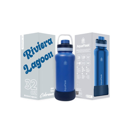 Aqua Flask Colorwave 32oz – Edelstahl, vakuumisoliert, Heiß- & Kaltgetränke, auslaufsicher, Reise- & Bürotasse