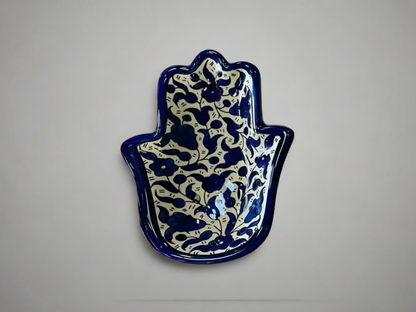 Handgemachte Keramik-Hamsa-Schale in Handform – 18 cm Servierteller