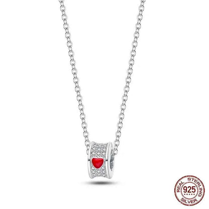 Heart Of Fire Sterling Silver Pendant Necklace